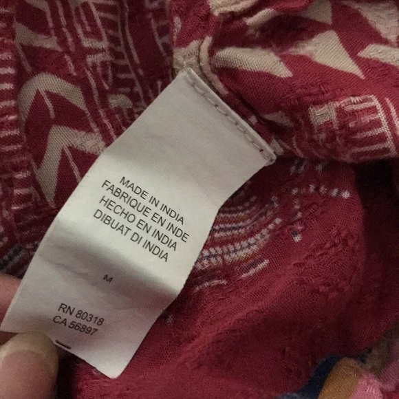 Lucky π brand medium red white tank with multi color and tassels π - Picture 4 of 5